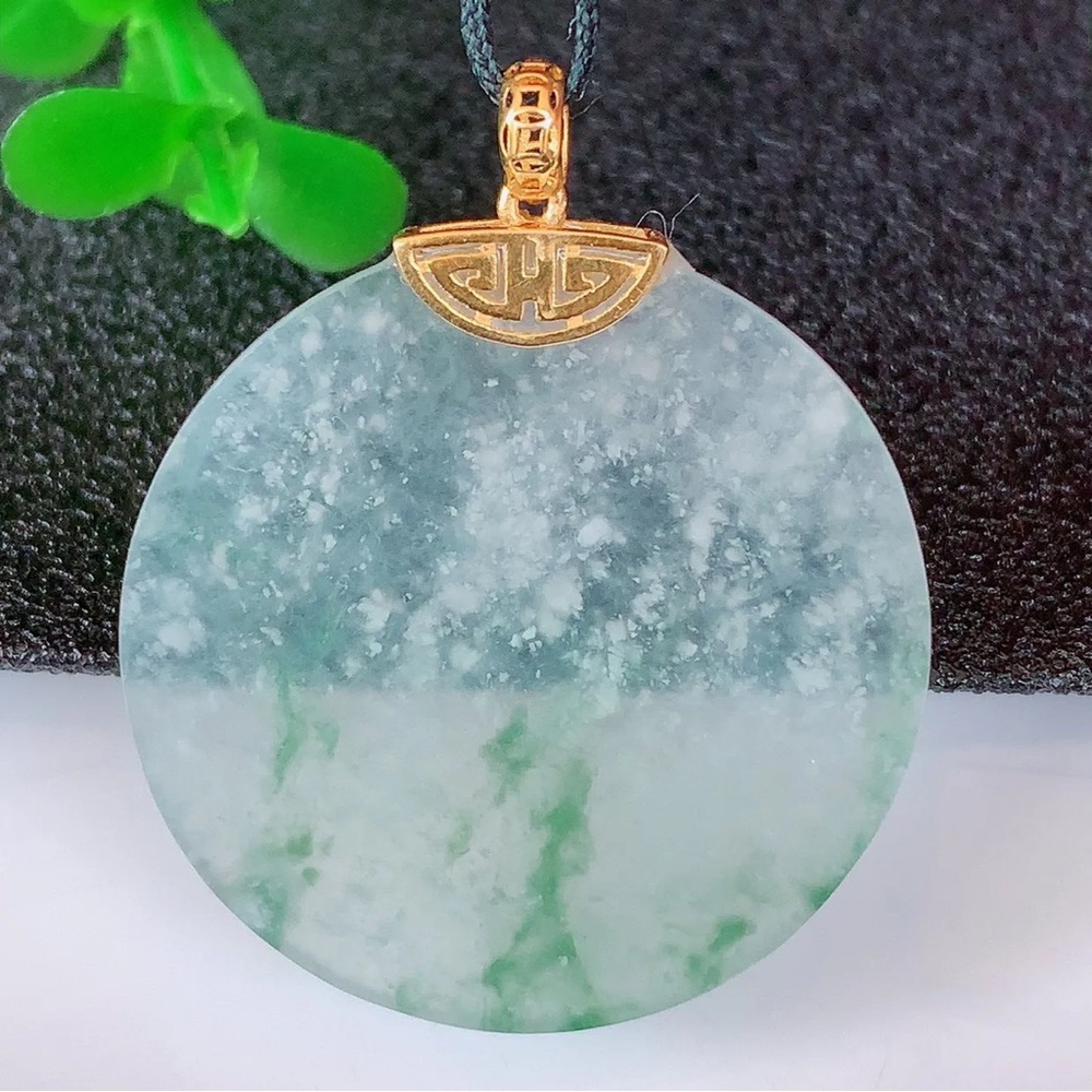 Natural Grade A Type Jadeite Burmese Jade pendantJade pendant event card